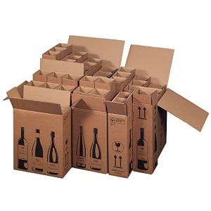 karton-billiger | Carton d'expédition de bouteilles de vin Certificat PTZ, DPD, Hermes, UPS, 8 tailles, 1 à 12 bouteilles (pour 1 bouteille magnum (1,5 l), 10) (Karton-billiger, neuf)