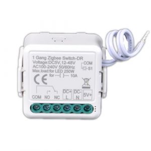 Module Relais d'Interrupteur &agrave; Contact Sec ZigBee, Smart Sans Fil, DC 12/24V AC 100-240V, Compatible avec Alexa Google (1) (lilyhong, neuf)