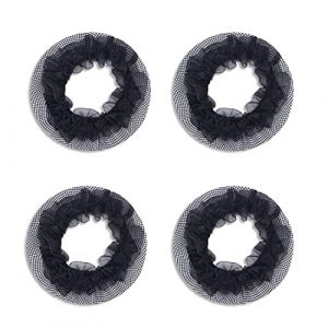 Filet Cheveux, 4 Pcs Filet à Chignon, Élastique Cheveux Chignon, Filet Chignon Invisible, Filet de Cheveux pour Dormir, Idéal pour Danseuse et Infirmière (Noir) (Newbilty OU, neuf)