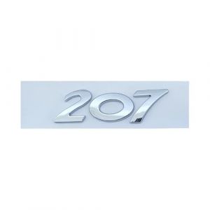 NIBOTT 3D ABS Chrome Noir Coffre De Voiture Badge Decal Fit for Peugeot 206 207 301 307 308 408 508 Logo Embl&egrave;me Lettres Num&eacute;ro Autocollant Accessoires (Color : Chrome 207) (QWSMMM, neuf)