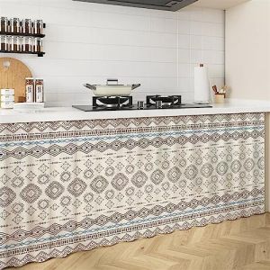 Liveinu Rideaux Armoire pour Armoire de Cuisine, Salle de Bain, Rideau Anti-poussi&egrave;re pour &eacute;tag&egrave;res, Rideaux sous l'&eacute;vier, Installation Crochet et Boucle, Orange, 70x50cm (istaZ EU, neuf)