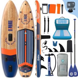 Niphean Extra Large Paddle Gonflable, Sup à 2+1 Personnes/Famille, Planches de Stand Up Paddle Gonflables avec (Idéal Débutant) Aileron Équilibré, Housse Étanche, Paddle Gonflable Adulte, Cadeaux (NPoutdoor, neuf)