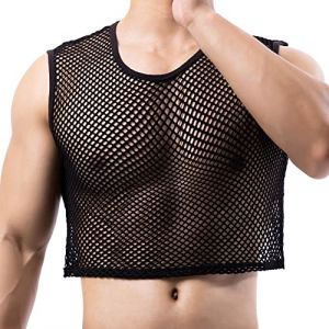 YUFEIDA D&eacute;bardeur en r&eacute;sille pour Hommes Mesh Chemise de Sport Respirante Sexy Nouveaut&eacute; Undershirts pour Hommes (YFD, neuf)