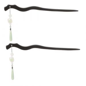 NOLITOY 2 Pi&egrave;ces &Eacute;pingles &agrave; Cheveux Chinoises Anciennes B&acirc;tons de Chignon Vintage avec Motif Lune pour Coiffures Traditionnelles Hanfu Accessoires Lunaires pour Nouvel An Chinois et (shanjingfen, neuf)