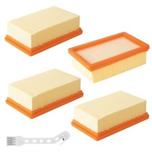 4 PCS Remplacer pour Filtre Aspirateur Karcher, Filtre Multifonction avec 1 Brosse Nettoyage, Accessoires pour Karcher WD4, WD5, WD6, MV4, MV5, MV6, Lavable pour Filtre Karcher 2.863-005.0 (RANDA GEOMEN, neuf)