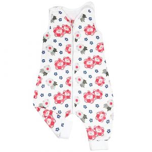 FLYISH DIRECT Gigoteuse ete Gaze Coton, Gigoteuse tog 0.5, Turbulette ete, Gigoteuse a Pied, Gigoteuse sans Manches, Gigoteuse ete 18-36 Mois, Fleurs Blanches (Flyish Direct EU, neuf)