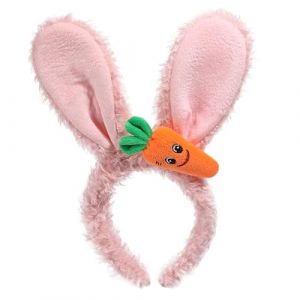 Serre-tête oreilles de lapin de Pâques pour femme - Carotte - Costume de fête (taille unique) (Jipersuo, neuf)