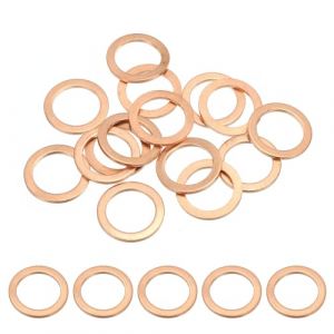 PATIKIL Bague D'Étanchéité en Cuivre M16, 15 Pièces 16mm ID 22mm OD 1.5mm D'Épaisseur Joint Plat Métrique pour Vis Boulon Bouchons de Vidange D'Huile (PATIKIL UK, neuf)