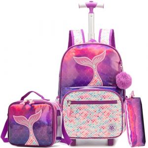 HTgroce Cartable a Roulette Fille cm1 Sac Dos Roulettes Pour Filles Cartable Primaire Rentree Scolaire (Lldaily EUR, neuf)