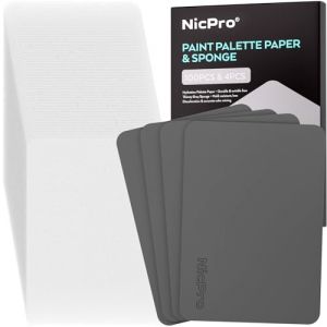 Nicpro 4 &eacute;ponges et Recharge de 100 Feuilles de Papier pour Palette humides, con&ccedil;ues pour Rester humides pour &eacute;conomiser Les peintures et pour la Peinture Miniature et mod&egrave;le, Peinture Acrylique (NicproShop EU, neuf)