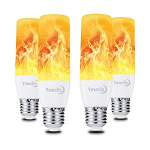 Yewclls Ampoule à Flamme E27 Effet de Flamme, Effet de Lumière Scintillante 3,5 W LED Lumière Extérieure Scintillante pour Halloween Maison Jardin Bar Fête Saint Valentin Décoration (4 Paquet) (EULDSC Official Store, neuf)