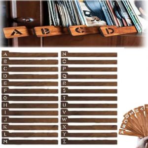 S&eacute;parateurs de disques vinyles en bois, 26 guides de rangement pour disques vinyles alphab&eacute;tiques de A &agrave; Z, s&eacute;parateur de livre, intercalaires pour caisses d'album, collection de biblioth&egrave;que (ShengDianZiShangWu, neuf)