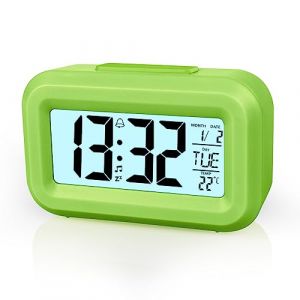 Vicloon Réveil Digital,Réveil Numérique Réveil Digital à Piles Réveil LCD Digital Miroir Grand Ecran avec Température Date Clock 2 Alarme,pour Maison Bureau (Vicloon®-FR, neuf)