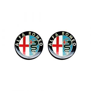 Alfa Romeo 21845 Autocollant 3D Officiel Logo Old 12 mm, 2 Pièces (Motorstile, neuf)