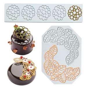 Zfseyuh 2 Pi&egrave;ces Dentelle Silicone Moule,Tapis de Dentelle en Silicone de Feuilles,Moule &agrave; G&acirc;teau en Dentelle pour D&eacute;coration de G&acirc;teaux,Cuisine,Bonbons,Savon,F&ecirc;te D'anniversaire,F&ecirc;te de B&eacute;b&eacute; (Hongdz, neuf)