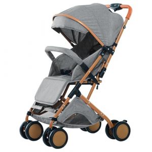 Poussette Bébé Combinée 2 en 1, Landau Pliable pour 0-36 Mois, 0-25kg, Poussette Compact avec Siège Rotatif, Panier de Rangement, Ceinture de Sécurité-B-gris (Hechheu, neuf)