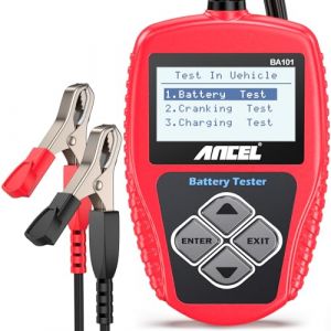 ANCEL BA101 Testeur Batterie Voiture 12V, Moniteur de Batterie Auto avec Écran LCD, 100-2000 CCA Test de Batterie, Analyse de Charge, Précis Testeur Relais Auto Applicable à Camion, Moto, ATV, SUV (Toptool FR, neuf)