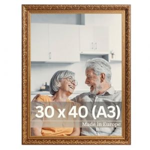 Victor Cadre Photo Rubens en 30x40 cm (A3) Marron Or - Bar: 30x20mm - Verre Véritable - Châssis pour l'image Baroque - Antique - Vintage 30x40 - A3 Ancien (Victor_Store, neuf)