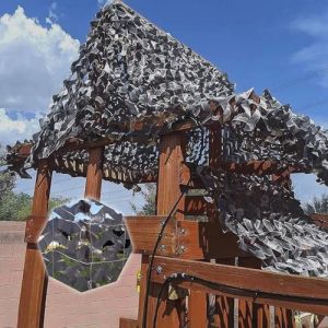 Filet de Camouflage renforcé Gris 3x3m(9.8x9.8ft),Filet de Camouflage pour pergola,Protection Solaire,Filet Camouflage Photographie Animalière,Protection Jardin (QSLPLBHDLX, neuf)