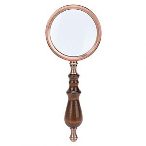 10X poign&eacute;e en bois d&eacute;tachable de poche loupe d'inspection de lecture loupe en alliage de zinc grossissement &eacute;lev&eacute; pour les personnes &acirc;g&eacute;es d&eacute;g&eacute;n&eacute;rescence maculaire (Lanxued, neuf)