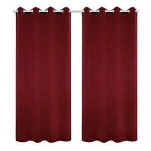 WOLTU&reg; Rideau Occultant, 2 Pi&egrave;ces, Rideau Isolant Thermique, Suspension &agrave; &OElig;illets,135x245cm Bordeaux (WOLTU GmbH, neuf)