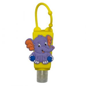 ECOLINDO - Porte-clé Bouteilles de Voyage pour enfants - Porte-clé gel hydroalcoolique - Flacon en Plastique Étanche Rechargeable 30ml, Étui en silicone - Eléphant (EcoLindo, neuf)