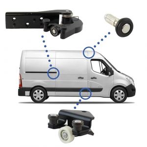 3 roulettes porte lat&eacute;rale compatibles pour Master 3, Movano B, Nissan NV400 (&agrave; partir de 2010) galets de porte coulissante &ndash; Guide HAUT - MILIEU - BAS de porte (STAR PIECES, neuf)