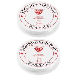 Fils Bracelet éLastique, 2 Rouleaux Fil Elastique pour Bracelet Resistantelastique, 0,4mm éLastique pour Bracelet, 24m Fil Nylon pour Bracelet éLastique Transparent pour Fabrication De Bijoux (E-COMMERCE ASENIKA S.R.L., neuf)