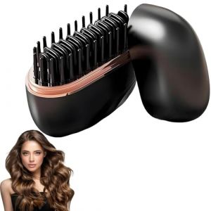 Mini Brosse Chauffante, Brosse Coiffante, Peigne Chauffant, Mini Lisseur Sans Fil, Lisseur De Voyage, Appareils Et Outils De Coiffure, Pour Cheveux Lisses & Boucles (Noir) (LLL11w, neuf)
