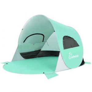 Wolfwise Abris de Plage Pop Up UPF 50+, Tente de Plage pour Famille 3-4 Personnes, Tente Instantan&eacute;e en Plein air Sportive en Plein Air Portable, Vert Menthe (TonorDirect FR, neuf)