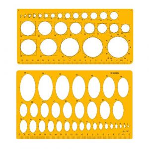 WJI 2 pi&egrave;ces trace cercle,normographe,Simple et pratique, pas facile &agrave; casser, r&eacute;pond &agrave; vos besoins de conception, convient au bureau, &agrave; la maison, &agrave; l'&eacute;cole (SIMIVIS CARSON, neuf)