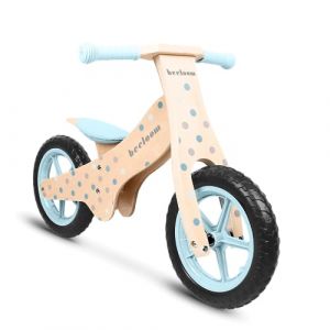 Beeloom - Bubble Bike V&eacute;lo en Bois sans P&eacute;dales, Man&egrave;ge d'apprentissage et d'&Eacute;quilibre, Design Unisexe Bleu, Si&egrave;ge R&eacute;glable, pour Les Enfants &agrave; Partir de 2 Ans (Beself Brands S.A, neuf)