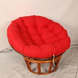 Hovoto Coussin pour fauteuil papasan, rond, épais, confortable et doux, pour fauteuil de jardin, fauteuil pivotant, fauteuil en panier, chaise de balcon, rouge, 110 x 110 cm (Sjj-eit, neuf)