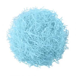 EOYVAIL Tissus artistique,Papier kraft d'essuie-tout déchiqueté, remplissage de panier-cadeau en raphia pour emballage de cadeaux, fournitures de fête (200g, bleu clair) (ZHONGFU  STORE, neuf)