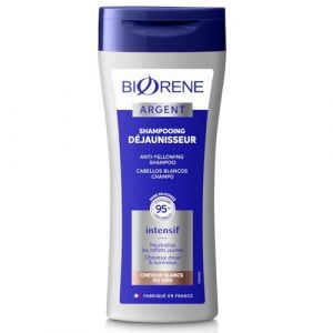 BIORENE – Shampooing Déjaunisseur Intense pour Cheveux Blancs et Gris, Brillance Pure (200mL) - Lot de 3 - vendu par Lot (Franc shopping, neuf)
