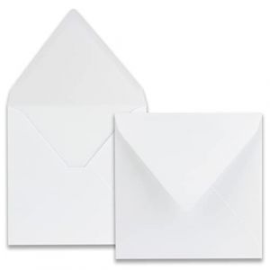 Lot de 300 enveloppes carr&eacute;es - Couleur : blanc - Format : 16,5 x 16,5 cm - Grammage : 120 g par m&sup2; - Fermeture humide avec rabat pointu (GUSTAV NEUSER GmbH, neuf)