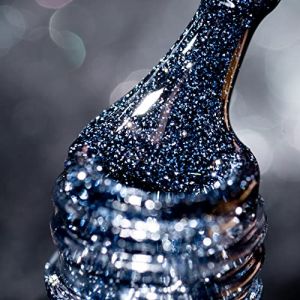 BURANO Vernis à ongles à gel Flash réfléchissant, vernis à ongles holographiques Flash réfléchissant, kit d'ongles à Gel (Noir) (BURANO Direct, neuf)