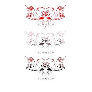 Autocollants de tatouage for femmes, faux tatouage à motif de cœur rouge sur la taille, Art corporel, imperméable et Durable(001) (CAOHCTTDDHJ, neuf)