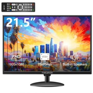 Thinlerain 21,5 Pouces PC Monitor 1920x1080p LED écran d'ordinateur Moniteur avec VGA/HDMI/AV/BNC/USB, Haut-Parleur intégré, 5Ms, 60 Hz, VESA, Noir (Thinlerain, neuf)