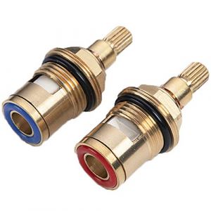Lezed 1/2" Cartouche Céramique de Rechange pour Robinet Tete de Robinet a Disques en Ceramique Chaud et Froid pour Cuisine Salle de douche Vannes de Remplacement de l'eau en Laiton (Chaud et Froid) (lezed, neuf)
