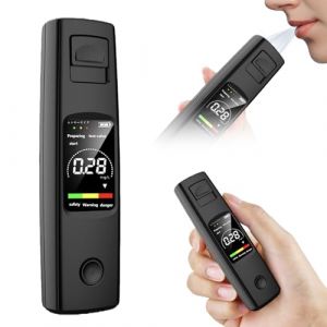 &Eacute;thylotest professionnel avec affichage LCD num&eacute;rique, sans contact, alcootest portable, mode alarme 3 couleurs, mini alcomat pour voiture et maison ou pour les f&ecirc;tes (SwiftCart Azalaya, neuf)