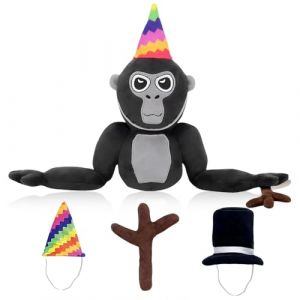 HOVCEH Gorilla Tag Peluche, Soft Peluche Gorille pour Les Fans de Jeux Cadeau, Peluches Singe Gorilla Tag pour Les Enfants, Super Cadeau d'anniversaire et de Vacances (Noir) (FMKJEU, neuf)