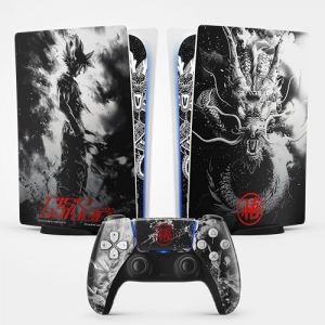 Sticker Autocollant pour la Console PS5, Accessoire pour la PS5 Jeux vidéo, Covering décoration Manga pour la Console PS5 (Dragon, Standard Digitale + 1 Manette) (Hellocom34, neuf)