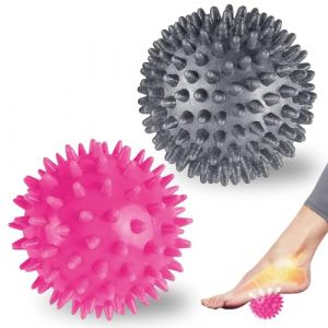 2 Pi&egrave;ces Balle de Massage Set, Rose et Gris Boule H&eacute;risson, massage de trigger point, Pour massage Pour Massage du Dos, Des Pieds, Des Jambes et Des Mains Muscle Relax（7CM ） (DIGITAL TRUST, neuf)