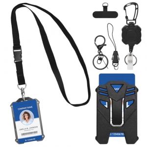 porte badge,porte badge tour de cou,enrouleur badgeporte badge enrouleur,porte carte tour de cou,protege carte mit tour cou badgeen alliage de zinc avec emplacements pour cartes pour 2 &agrave; 3 cartes (zhentailiang, neuf)