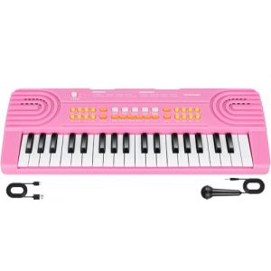 Clavier Piano pour Enfants 3-7 Ans Clavier 37 Touches Clavier Électronique Portable avec Microphone Jouet Musical Éducatif et Cadeau Populaire pour Garçons et Filles (Rose) (Blinksy BuyNest Marketshop Kft., neuf)
