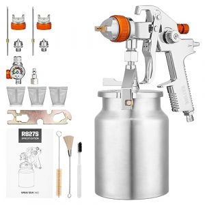 REFINE HVLP Pistolet pulv&eacute;risateur de peinture &agrave; air avec buses de 1,7 mm et 2 mm, pistolet &agrave; peinture automobile 1000 CC avec r&eacute;gulateur d'air, professionnel pour voiture, meubles, peinture de (AKF Store EU, neuf)