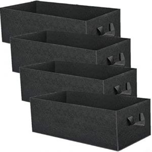 Lot de 4 sacs de culture rectangulaires en feutre non tiss&eacute; avec poign&eacute;es pour l&eacute;gumes d'int&eacute;rieur et d'ext&eacute;rieur (50 x 30 x 20 cm) (Yujiaqing, neuf)