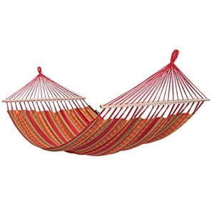 Tropilex Hamac de Voyage Pliable | Hamac Double Camping Jardin 2 Places |180 kg Colombien | Fabriqué à la Main | Style Paresseux Hippie Toile Rouge Orange 350 cm (Tropilex, neuf)