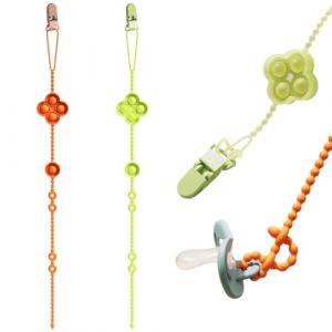 JYNVO 2er Pack Schnullerkette, Schnullerclip aus hochwertigem Silikon, Geeignet für Jungen und Mädchen, Baby Schnullerkettenclip Geschenk, BPA-frei (ROBFLOR MARKET CARS, neuf)
